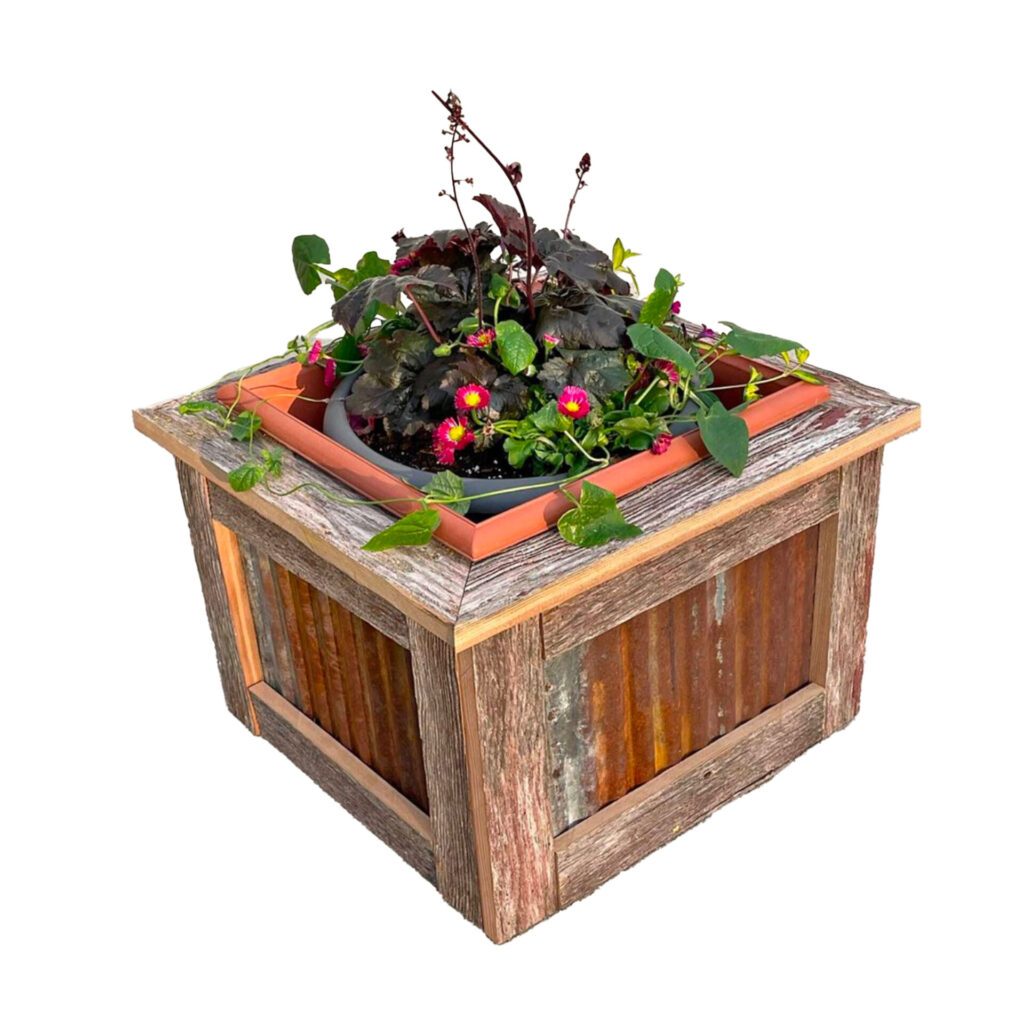 Handmade, reclaimed wooden planter box